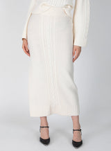 [DEREK LAM] VALENTIN CABLE KNIT SKIRT - BLANC