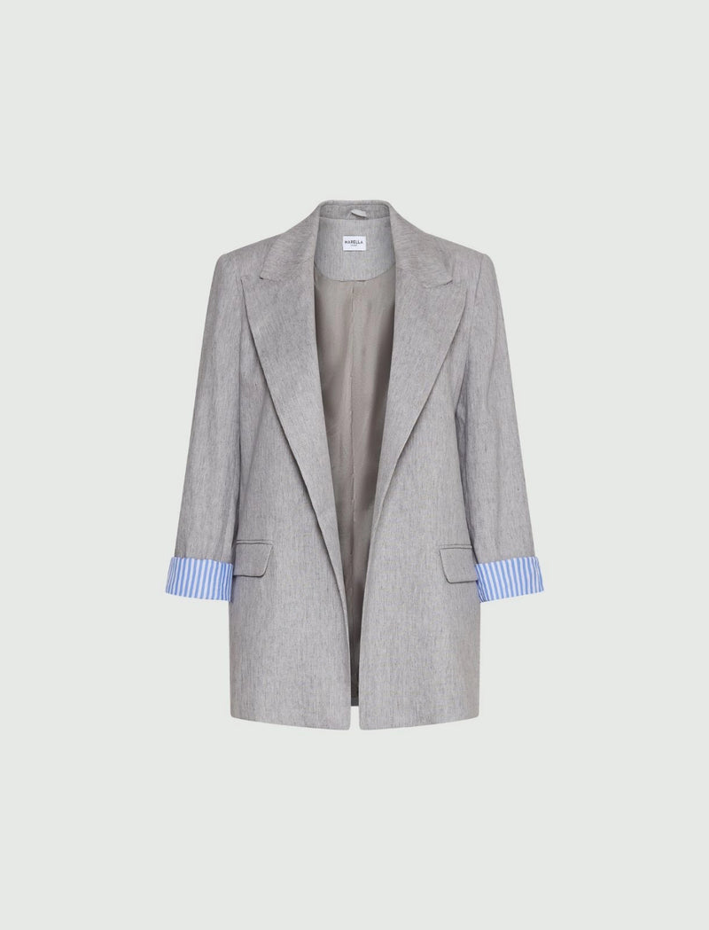 [MARELLA] Impeto Stretch Linen Blend Blazer - Grey