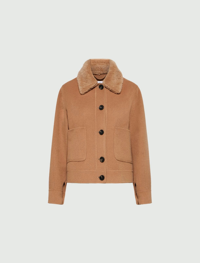 [MARELLA] MORRIS Cropped Pea Coat - CAMEL