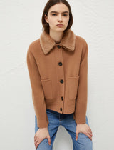 [MARELLA] MORRIS Cropped Pea Coat - CAMEL