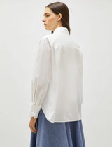 [Marella] Ketch Fabric rose-adorned ruched shirt - White