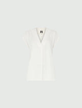 [MARELLA] BRINA SATIN BLOUSE - WOOL WHITE