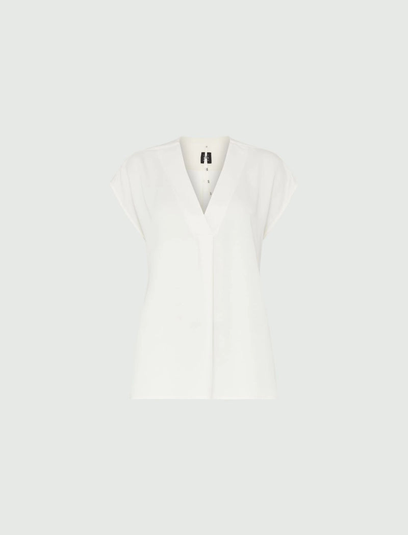 [MARELLA] BRINA SATIN BLOUSE - WOOL WHITE