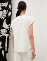 [MARELLA] BRINA SATIN BLOUSE - WOOL WHITE