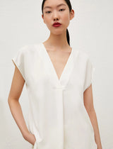 [MARELLA] BRINA SATIN BLOUSE - WOOL WHITE