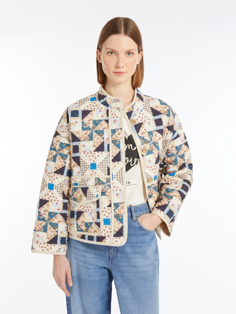 [Max Mara] Arizia Quilted Cotton Patchwork Jacket - Beige