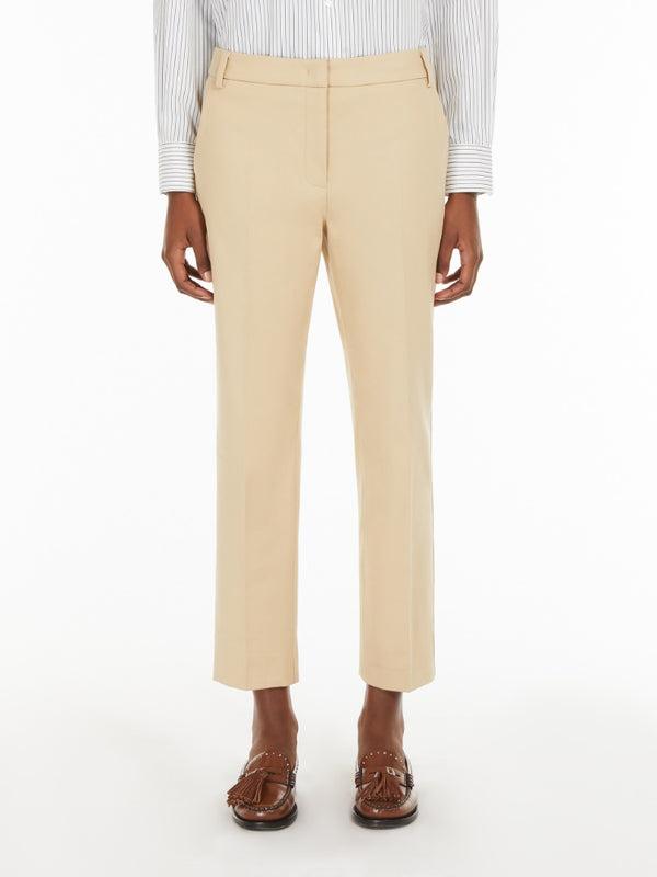 [Max Mara] Vite Stretch cotton cigarette trousers - Sand