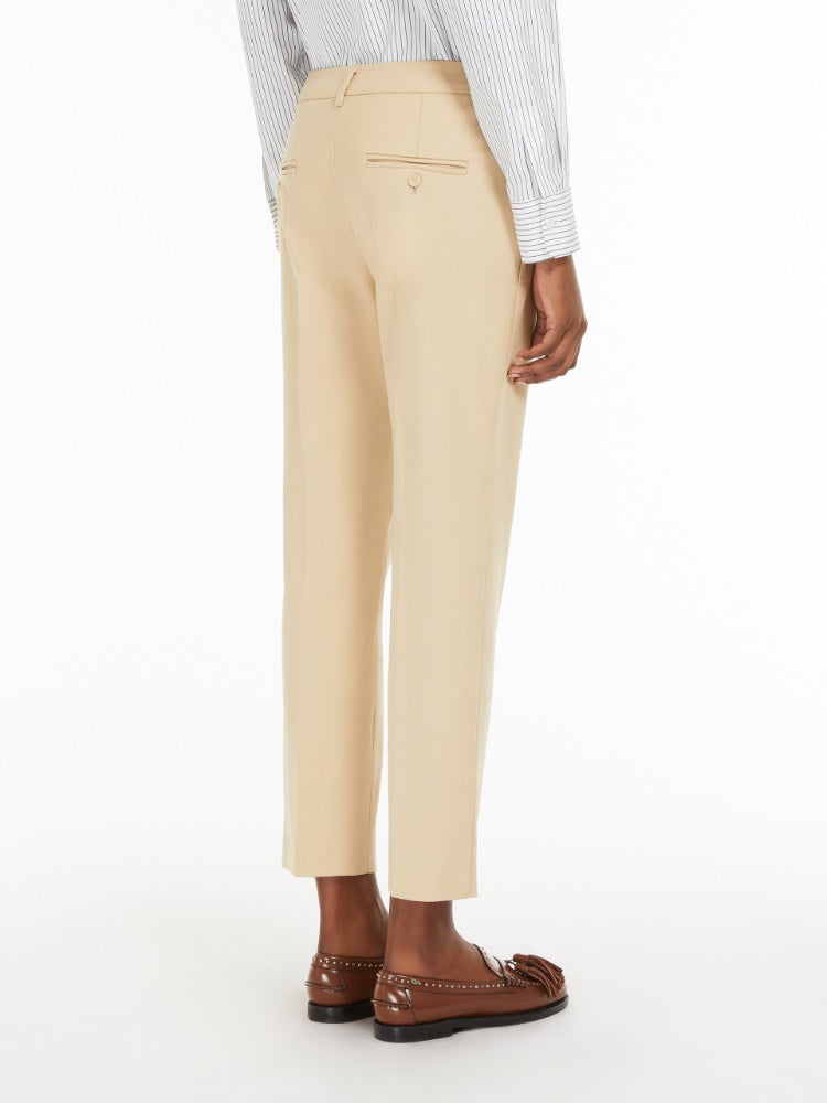 [Max Mara] Vite Stretch cotton cigarette trousers - Sand