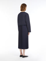 [Max Mara] Scatola Pleated Crepe Jersey Dress - Navy