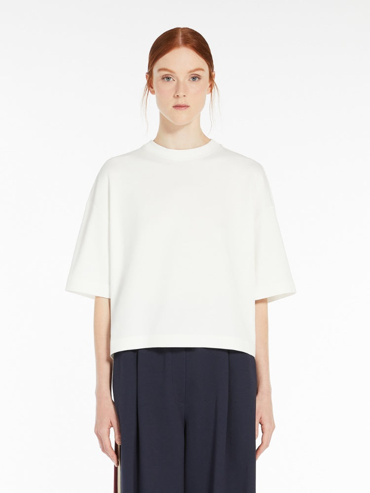 [Max Mara] Georgia Cotton jersey and viscose T-shirt - White