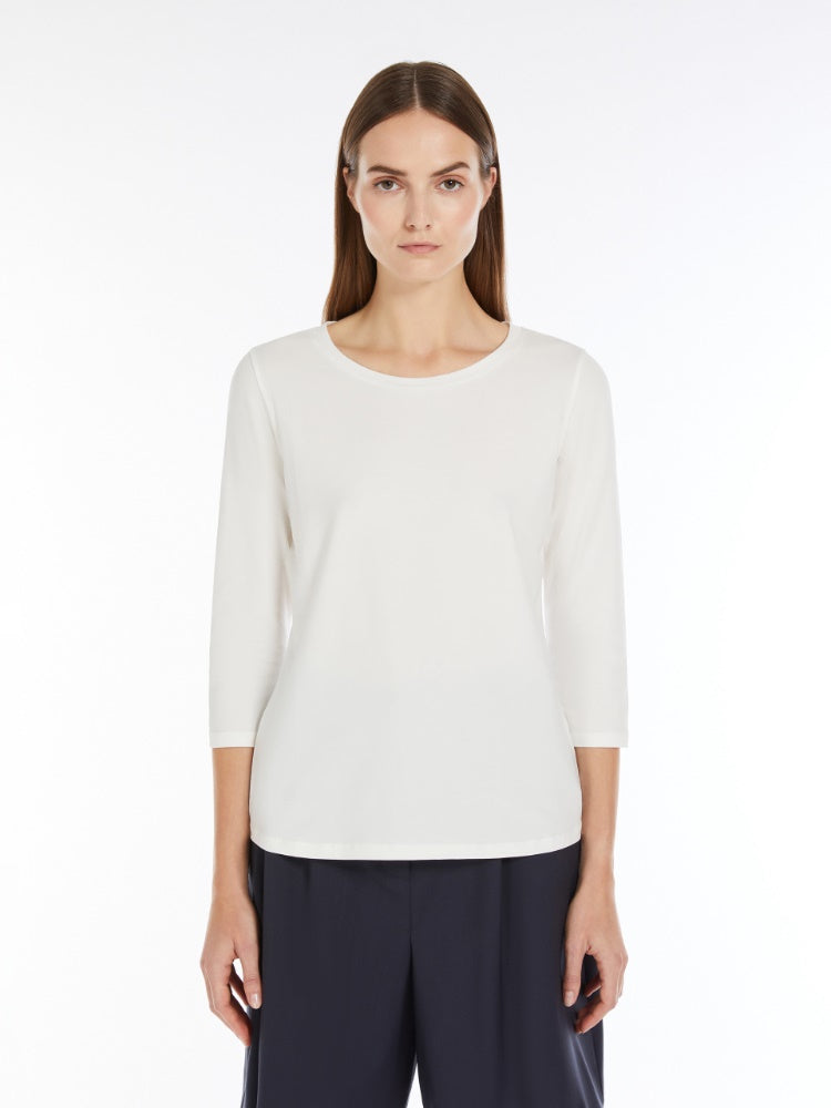 [Max Mara] Multia Organic cotton jersey T-shirt - White