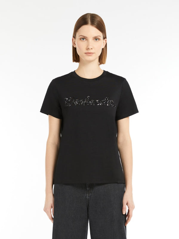 [Max Mara] Vello Cotton Jersey T-Shirt - Black