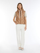 [Max Mara] Water-repellent canvas padded gilet - Camel