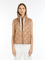 [Max Mara] Water-repellent canvas padded gilet - Camel