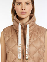 [Max Mara] Water-repellent canvas padded gilet - Camel