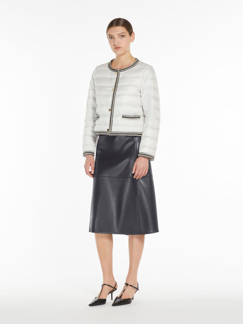 [Max Mara] Kate Water-Repellent Canvas Crew Neck Jacket - Pearl Grey