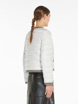 [Max Mara] Kate Water-Repellent Canvas Crew Neck Jacket - Pearl Grey