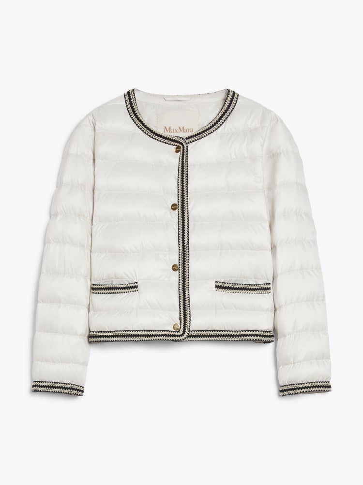 [Max Mara] Kate Water-Repellent Canvas Crew Neck Jacket - Pearl Grey