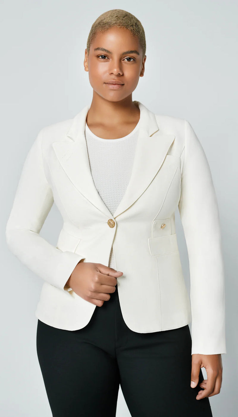 [SMYTHE] LINEN DUCHESS BLAZER - WHITE