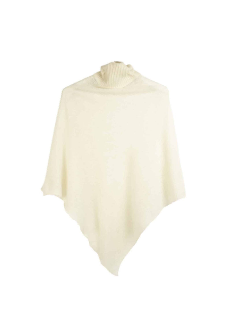 [M. IN THE SKY] POLO NECK PONCHO NATURAL - N.WHITE