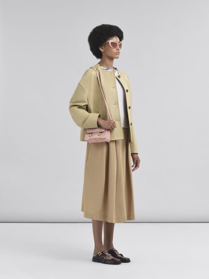 [Marni] Wool Blend Midi Skirt With Marni Symbol - Winter Wheat