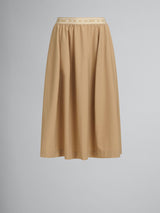 [Marni] Wool Blend Midi Skirt With Marni Symbol - Winter Wheat