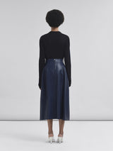 [MARNI] High Waisted Nappa Skirt - Blue China