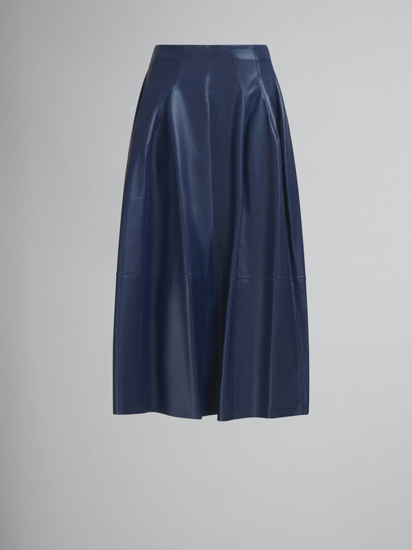 [MARNI] High Waisted Nappa Skirt - Blue China