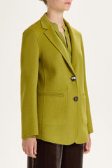 [MALIPARMI] DOUBLE WOOL JACKET - GREEN/NATURAL