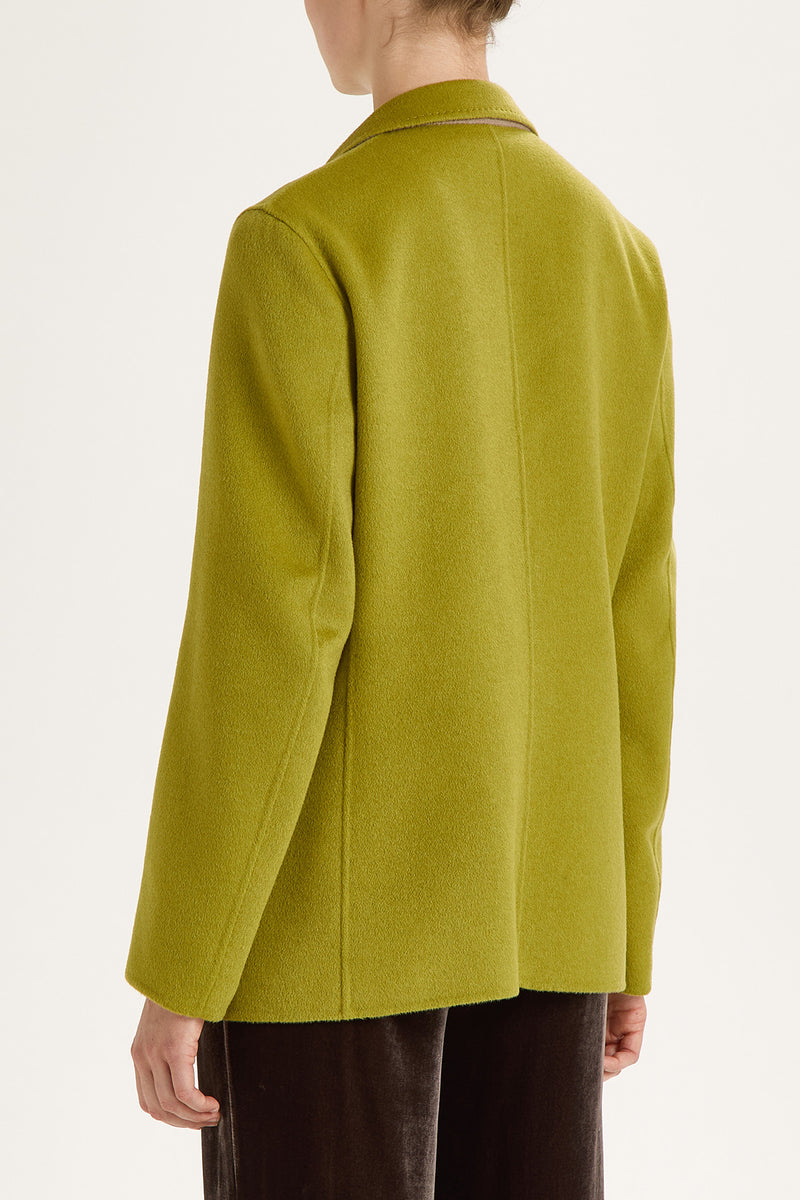 [MALIPARMI] DOUBLE WOOL JACKET - GREEN/NATURAL