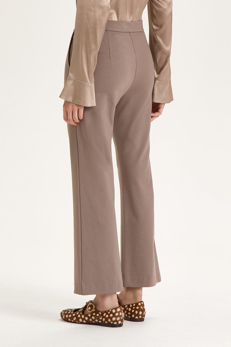 [MALIPARMI] COMFY JERSEY TROUSER  - LI/BROWN