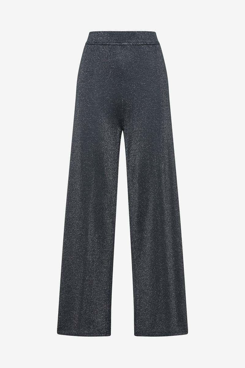 [MALIPARMI] SHINY FLUID LUREX TROUSERS - GREY