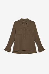 [MALIPARMI] SABLE' CREPE SHIRT - KHAKI