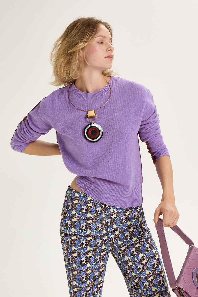 [MALIPARMI]  CASHMERE WOOL SWEATER - MAUVE PURPLE