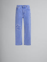 [MARNI] Light Blue Denim Boyfriend Jeans With Patch - Cobalt