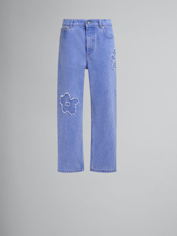 [MARNI] Light Blue Denim Boyfriend Jeans With Patch - Cobalt