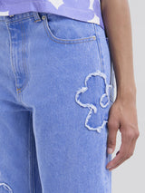 [MARNI] Light Blue Denim Boyfriend Jeans With Patch - Cobalt