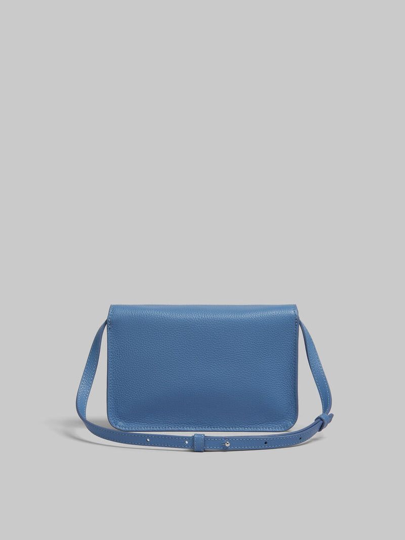 [MARNI] Blue leather shoulder bag with Marni Mending - Opal