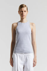 [Peserico] Women Top Stretch Microrib Jersey - Lunar Gray