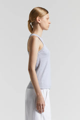 [Peserico] Women Top Stretch Microrib Jersey - Lunar Gray