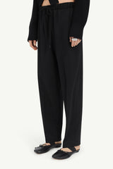 [MM6] Drawstring Tailoring Wool Trousers - Black