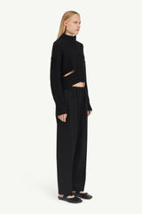 [MM6] Drawstring Tailoring Wool Trousers - Black