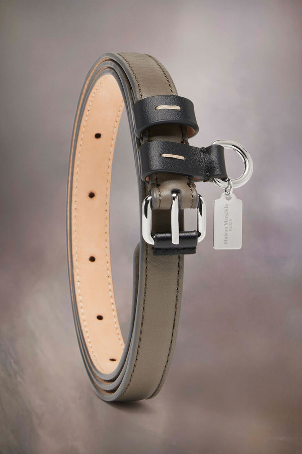 [M. MARGIELA] Contrast Leather Belt - Graphite/Black