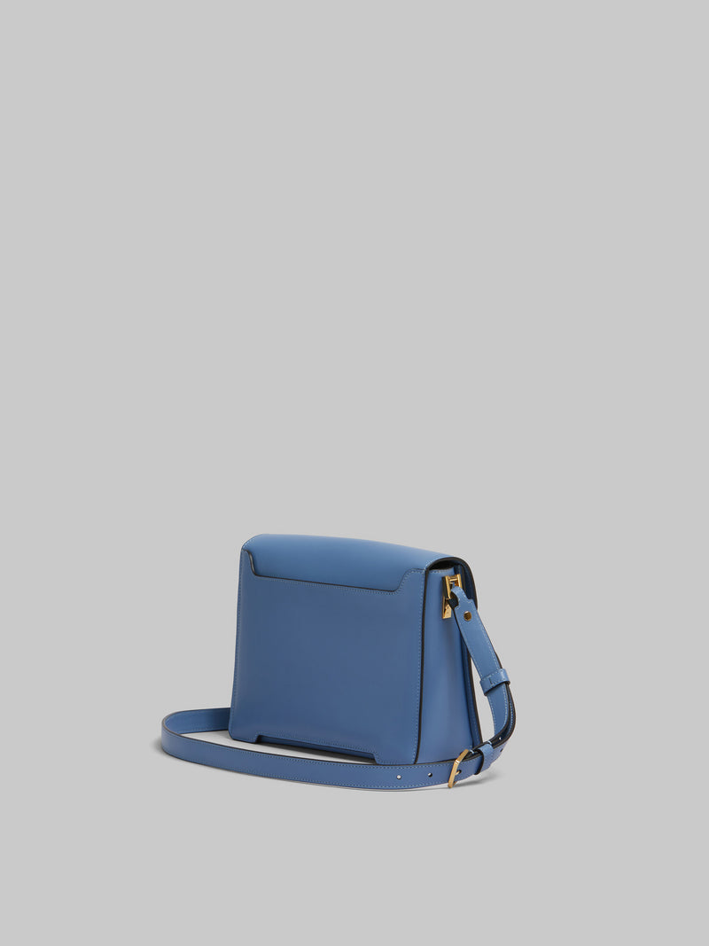 [MARNI]  blue leather TRUNKAROO medium SHOULDER BAG - OPAL