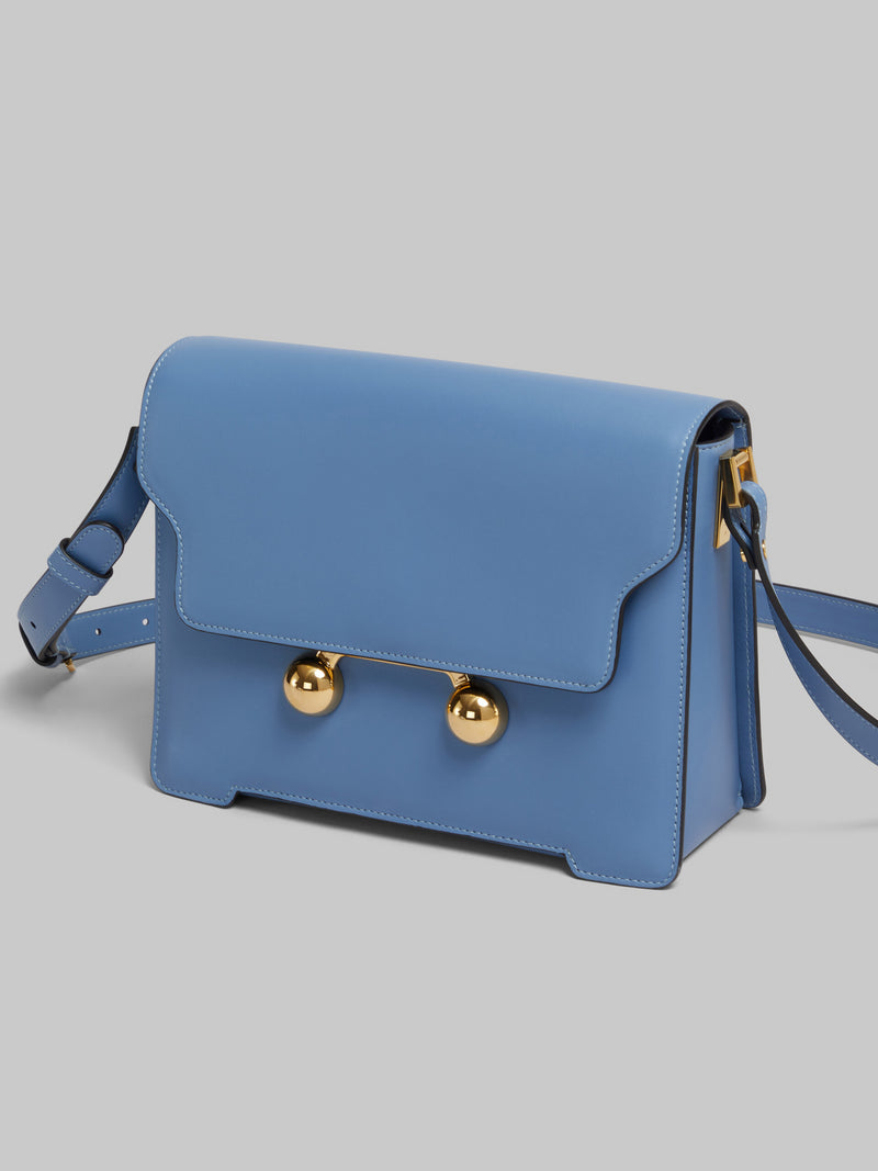 [MARNI]  blue leather TRUNKAROO medium SHOULDER BAG - OPAL