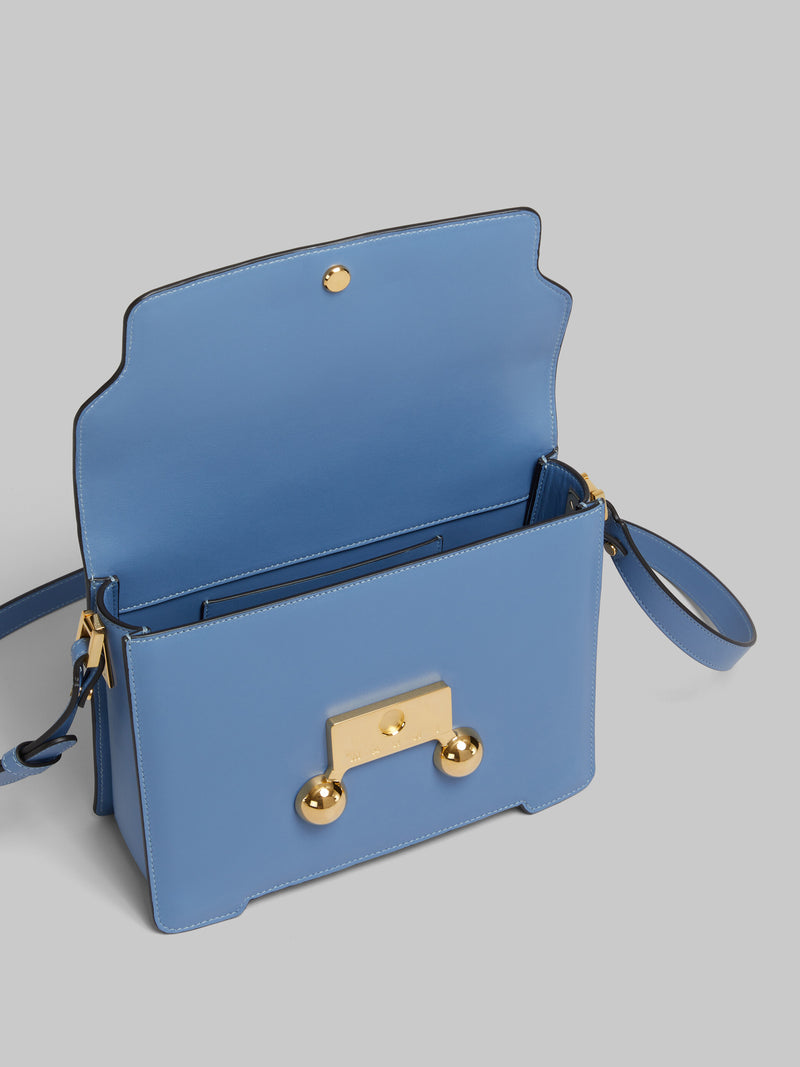 [MARNI]  blue leather TRUNKAROO medium SHOULDER BAG - OPAL