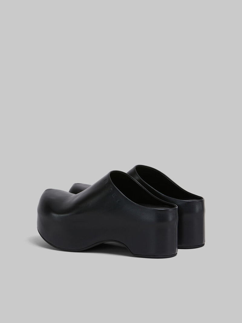 [MARNI] Black leather chunky clog sabot