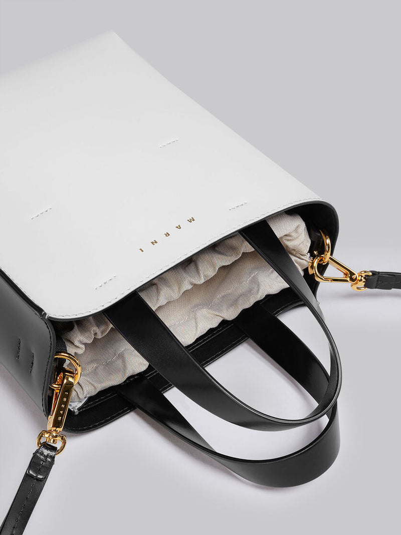 [MARNI] MUSEO mini bag in white and black leather