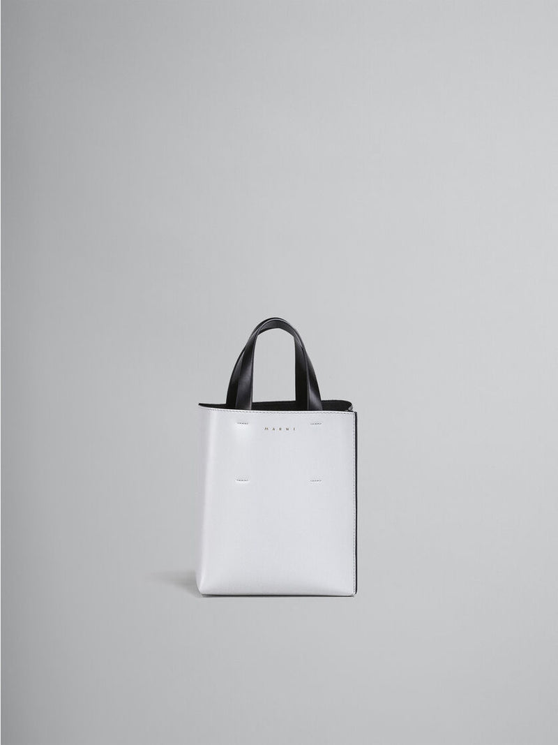 [MARNI] MUSEO mini bag in white and black leather