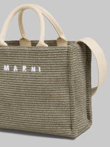 [MARNI] Green Raffia Effect Small Tote - Dusty Olive